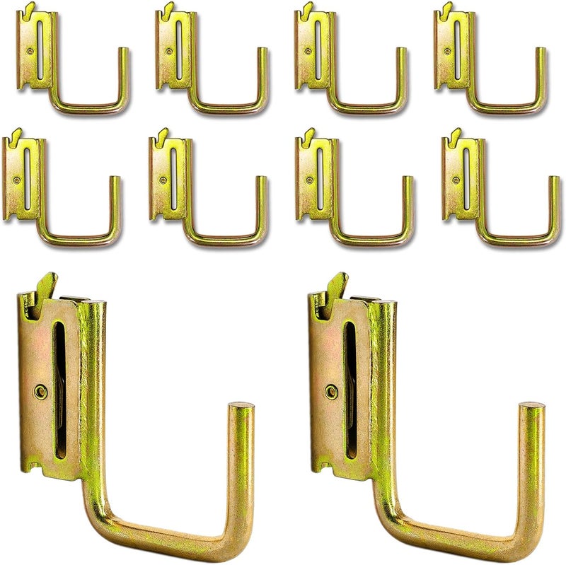 MorScan 10 Pack 2" E Track J Hooks Heavy Duty Galvanized Steel E-Track Tie Down Accessories for Box Truck, Enclosed Trailer, Garage, Vans, Warehouse, Workshop - Image 1